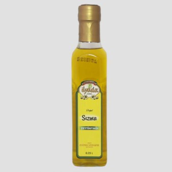 0,25 lt Doğal Sızma Cam Şişe Zeytinyağı