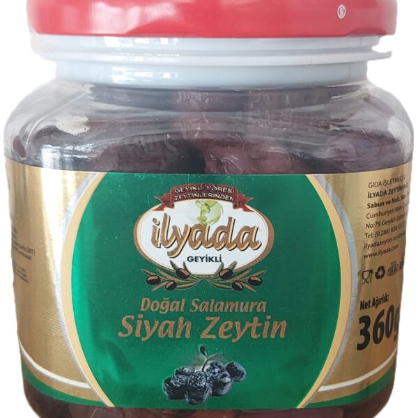 360 g Pet Geyikli Yöresinden Jumbo Gemlik Tipi Siyah Zeytin (L-M)